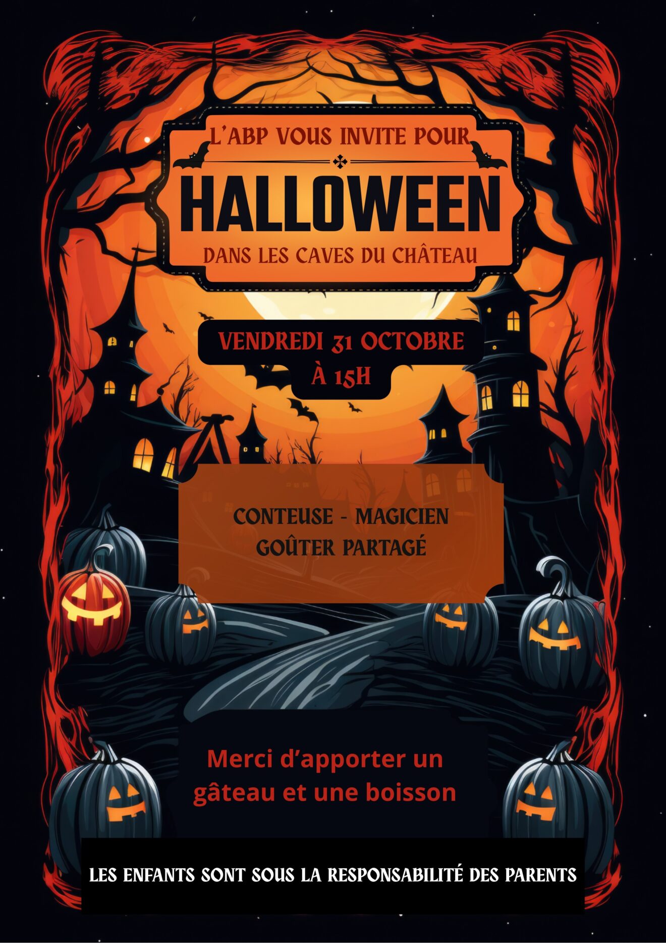 Vendredi 31 Octobre 2025 : Halloween de l'ABP aux Caves du Château