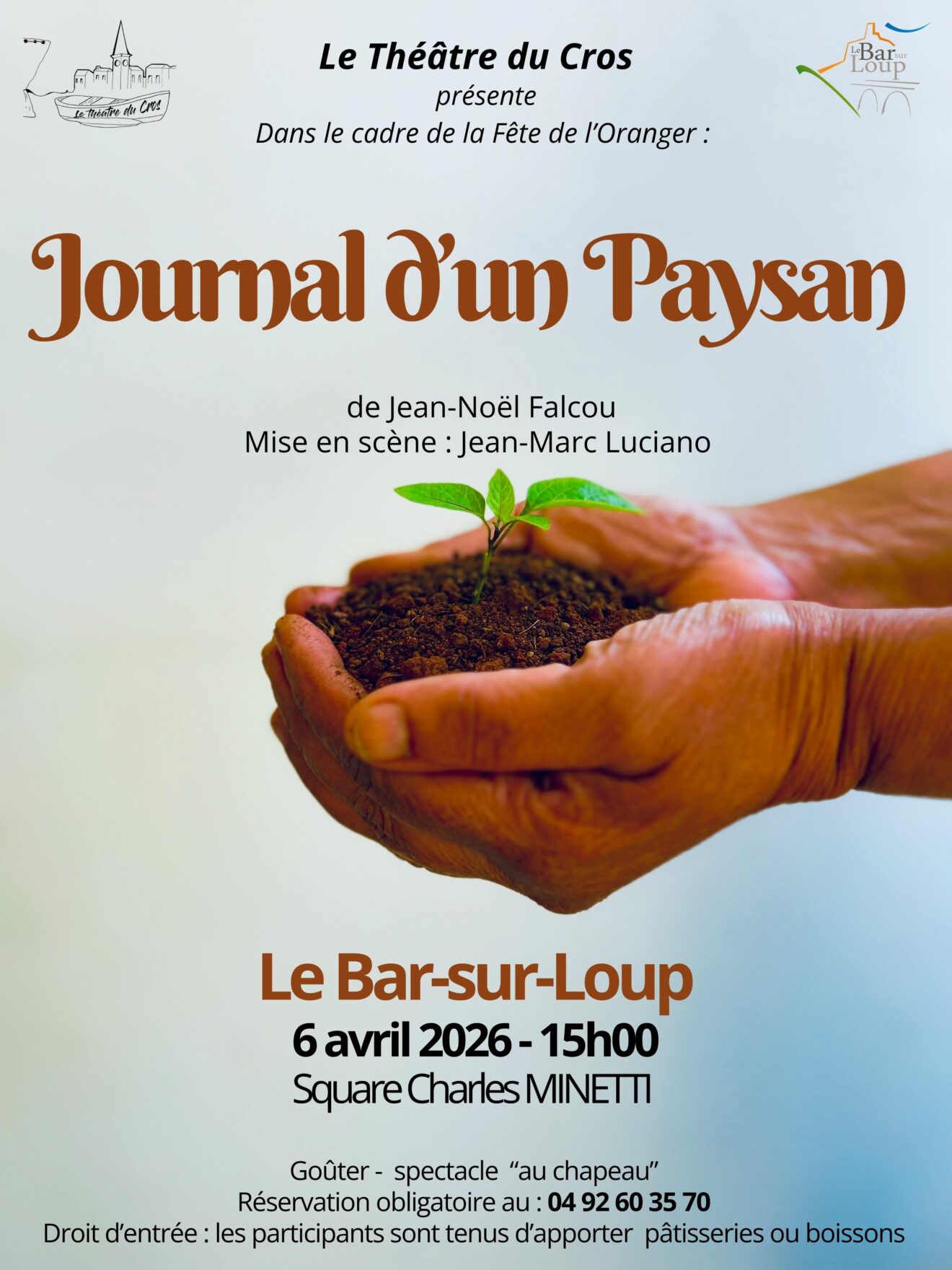Théâtre ＂Journal d'un Paysan＂, lundi 6 avril 2026, Fête de l'Oranger